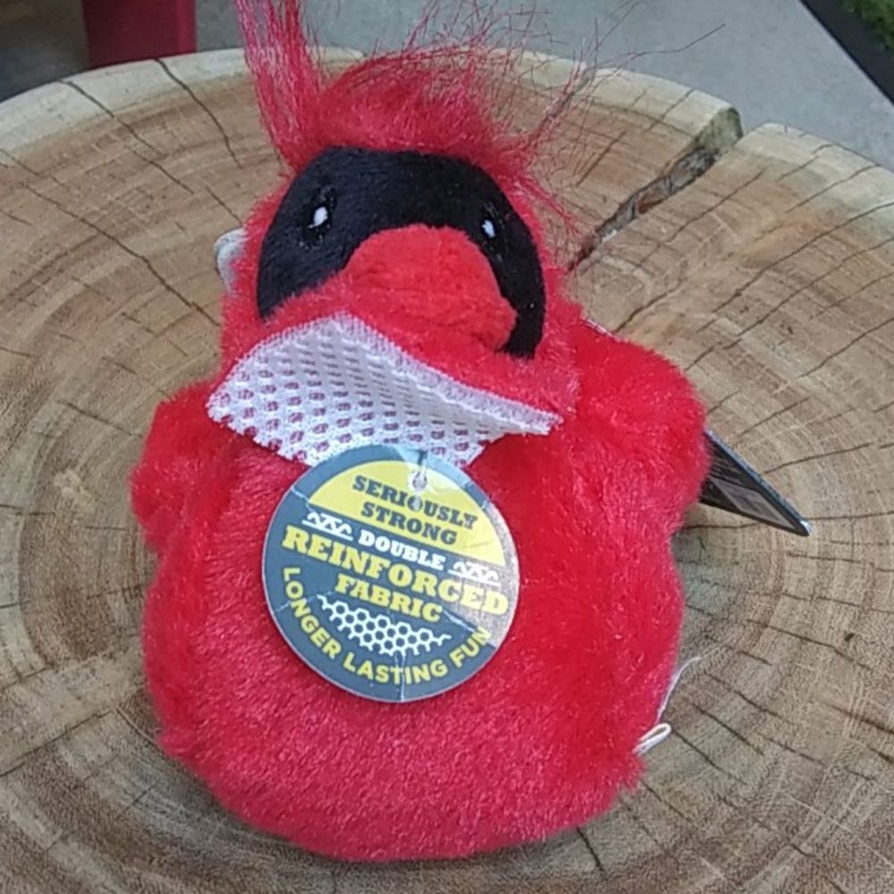 Red Cardinal Squeaky Dog Toy